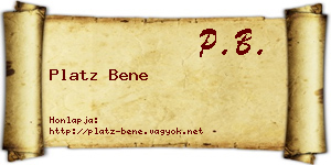 Platz Bene névjegykártya